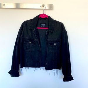 Black Cropped Jean Jacket